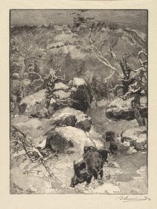 枫丹白露森林：库维尔-夏蒂永悬崖 作者 A. Desmoulins，发表于 Revue Illustrée