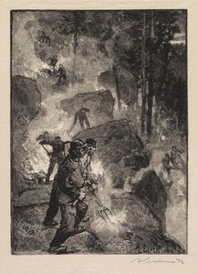 枫丹白露森林：蕨类植物燃烧器 作者 A. Desmoulins，发表于 Revue Illustrée