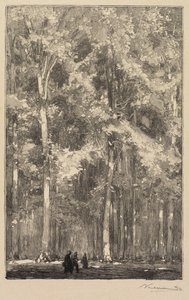 枫丹白露森林：早晨，马洛特堡之路的十字路口...，1890年。 作者 奥古斯特·路易斯·勒佩尔