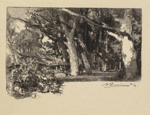 枫丹白露森林：树下的正午 作者 A. Desmoulins，发表于 Revue Illustrée