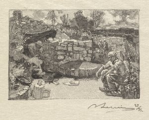 枫丹白露森林：Quarrymans Lodge枫丹白露森林：Carrier Lodge，1890年。 作者 奥古斯特·路易斯·勒佩尔