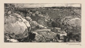 枫丹白露森林（Fontainebleau Forest）：Long-Rocher剧团，1888年。 作者 奥古斯特·路易斯·勒佩尔