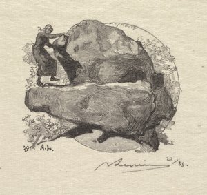 枫丹白露森林：颤抖的岩石 作者 A. Desmoulins，发表于 Revue Illustrée