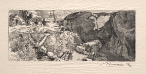 砂岩采石场，1890年。 作者 奥古斯特·路易斯·勒佩尔
