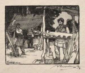 板条制造商，1889年。 作者 奥古斯特·路易斯·勒佩尔