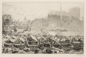 大苹果市场，1917年。 作者 奥古斯特·路易斯·勒佩尔