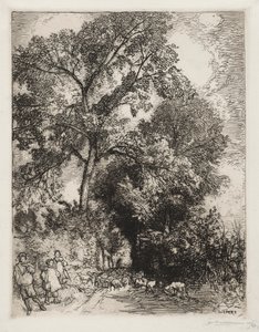牧群归来，Crèvecoeur，1913年。 作者 奥古斯特·路易斯·勒佩尔