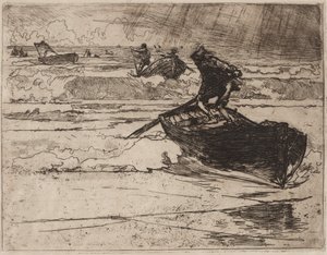 1892年，在暴风雨前逃离渔民。 作者 奥古斯特·路易斯·勒佩尔
