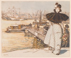 波尔多加龙河码头(Embarcadère sur la Garonne, Bordeaux) 作者 奥古斯特·路易斯·勒佩尔