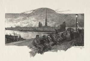 鲁昂画报：Le Pont de Pierres，1896年。 作者 奥古斯特·路易斯·勒佩尔
