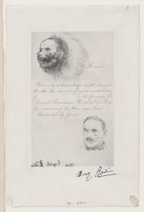 巴黎美国特别医院治疗面部和...伤口的捐款收据，1916年。 作者 奥古斯特·罗丹（Auguste Rodin）