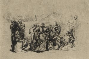 该回合，c.1883（干点） 作者 奥古斯特·罗丹（Auguste Rodin）