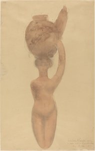 裸体女人头顶花瓶 作者 奥古斯特·罗丹（Auguste Rodin）