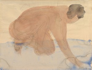 手和膝盖上的裸体人物，1900-1910年。 作者 奥古斯特·罗丹（Auguste Rodin）