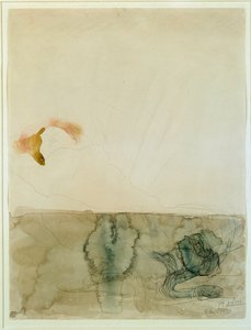 裸体与蛇（水彩和铅笔 作者 奥古斯特·罗丹（Auguste Rodin）