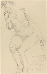 坐着的女性裸体向左倾斜 作者 奥古斯特·罗丹（Auguste Rodin）