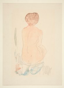 裸体坐像，从背面看 作者 奥古斯特·罗丹（Auguste Rodin）