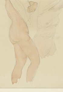 显示两名女性脱掉上衣的学习单 作者 奥古斯特·罗丹（Auguste Rodin）