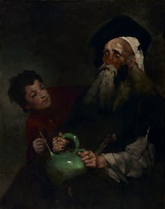 Lazarillo de Tormes 和他的盲人师傅，1880 年前（布面油画） 作者 奥古斯特·奥杜勒·里伯特