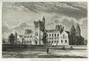 多伦多大学，由A.Deroy绘制，用于说明H.de Lamotte于1873年到加拿大和北红河游览的故事。雕刻于《世界之旅》。 作者 奥古斯特·维克多·德罗伊