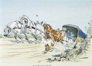 船和苍蝇——在《拉封丹寓言》中，生病了。 作者 Auguste Vimar (1851-1916), Tours, at A, Mame & Fils