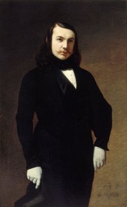 诗人泰奥菲勒-戈蒂埃1811-1872年的肖像，1839年。