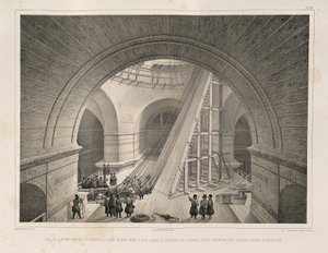 大教堂和坡道的内部视图来自：圣以撒大教堂的建造，1845年