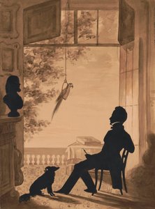 1841年艺术家Charles Fenderich的剪影轮廓（棕褐色水洗镂空纸）