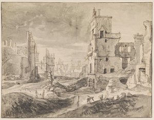 1695 年轰炸后的布鲁塞尔 作者 Augustin Coppens