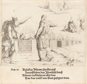 巴拉克的献祭，和巴兰的预言，1548年。 作者 奥古斯丁·赫希沃格尔