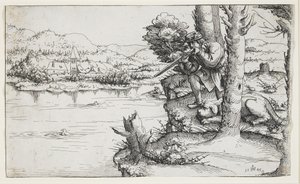用枪支射击的鸭子，1545年