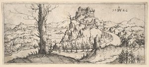 与高岩石和要塞的景观，1546年。