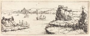有帆的风景，1546年。 作者 奥古斯丁·赫希沃格尔