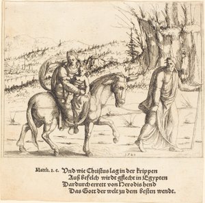 逃往埃及，1548年。 作者 奥古斯丁·赫希沃格尔