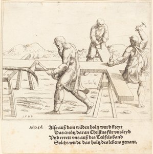 十字架的准备》，1548年。 作者 奥古斯丁·赫希沃格尔