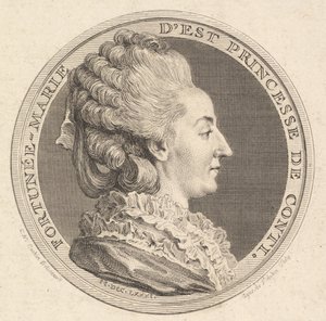 1781年，康蒂公主港的Fortunée-MariedEst肖像奖章印刷。