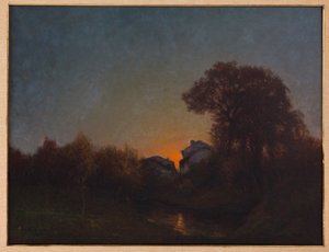 夕阳下的风景（布面油画）