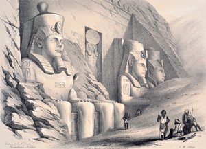 南神庙的外部，埃比亚，努比亚，c1850