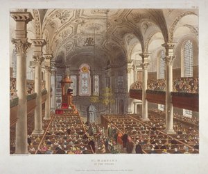 伦敦威斯敏斯特圣马丁田园教堂内部，1809年
