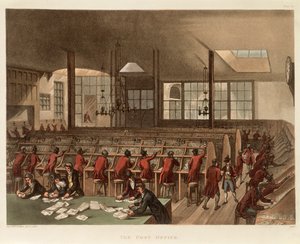 邮局，约1808年 作者 奥古斯都·查尔斯·普金，托马斯·罗兰森