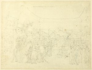 水彩画展览研究，老邦德街，选自《伦敦微观世界 作者 奥古斯都·查尔斯·普金