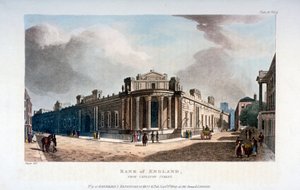 英格兰银行，从伦敦市的卡塔顿街看，1809年 作者 奥古斯都·查尔斯·普金