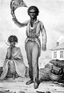 Bungaree，新南威尔士州的土生土长，1830年由Charles Joseph Hullmandel雕刻