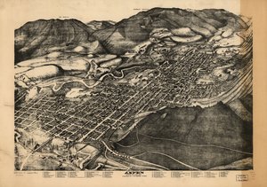 1893 年科罗拉多州皮特金县阿斯彭鸟瞰图。LOC 75694514 作者 奥古斯都科赫