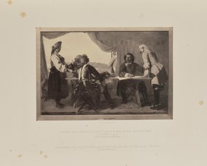 彼得大帝与凯瑟琳的第一次会谈 彼得大帝为......见到凯瑟琳，1858年。 作者 奥古斯都·利奥波德蛋