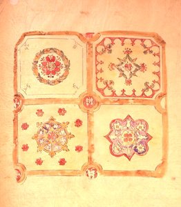威斯敏斯特宫的天花板设计（纸上笔墨和水彩） 作者 奥古斯都·韦尔比·诺斯莫尔·普金