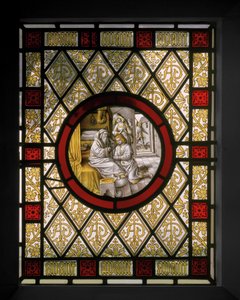图书馆窗口与Netherlandish Roundel，1844年（彩色玻璃） 作者 奥古斯都·韦尔比·诺斯莫尔·普金