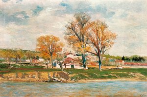 "曼萨纳雷斯河畔" 奥雷里亚诺-德-贝鲁特-Y-莫雷特（1845-1912）的绘画。布面油画。 作者 奥雷利亚诺·德·贝鲁特