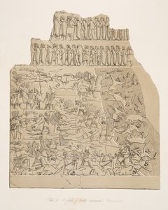 一个战场（Kouyunjik），从Nineveh纪念碑，酒吧。 1849年