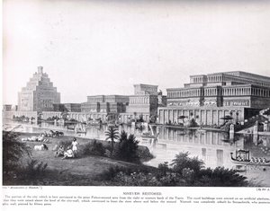 尼尼微恢复，来自&39;哈钦森的国家历史&39;的插图